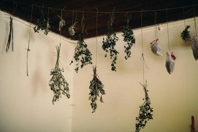 17. Hanging Herb Drying Racks