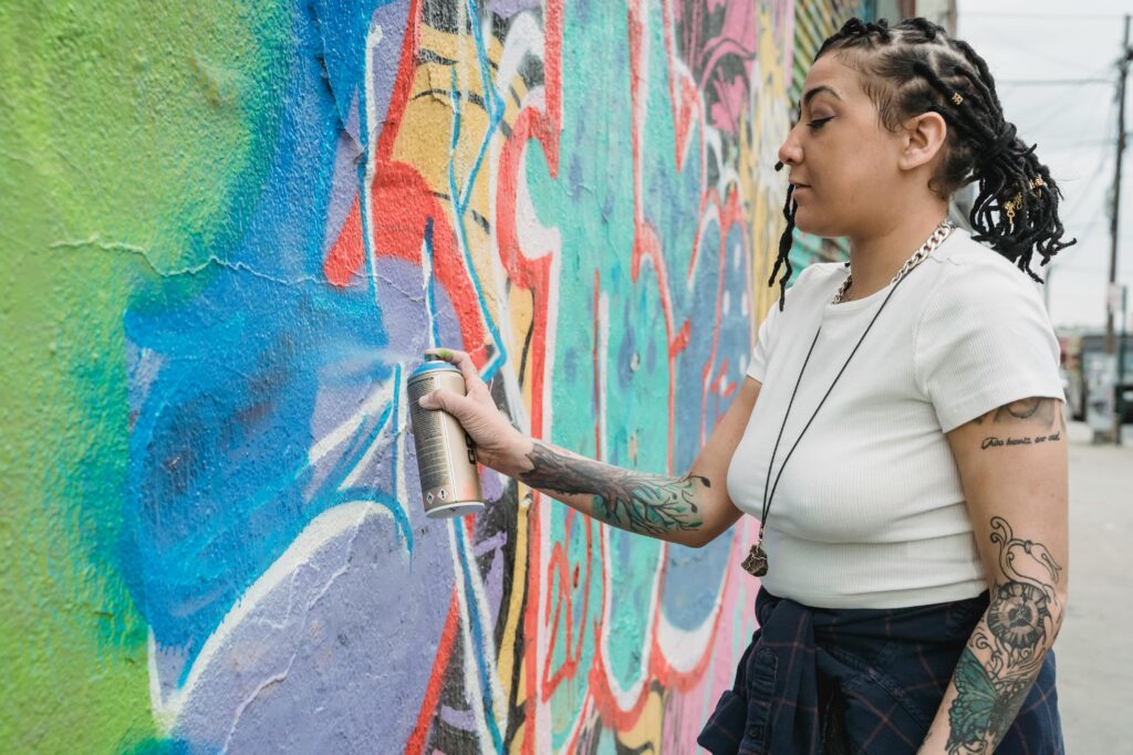 Vibrant mural bursts with color and imagination