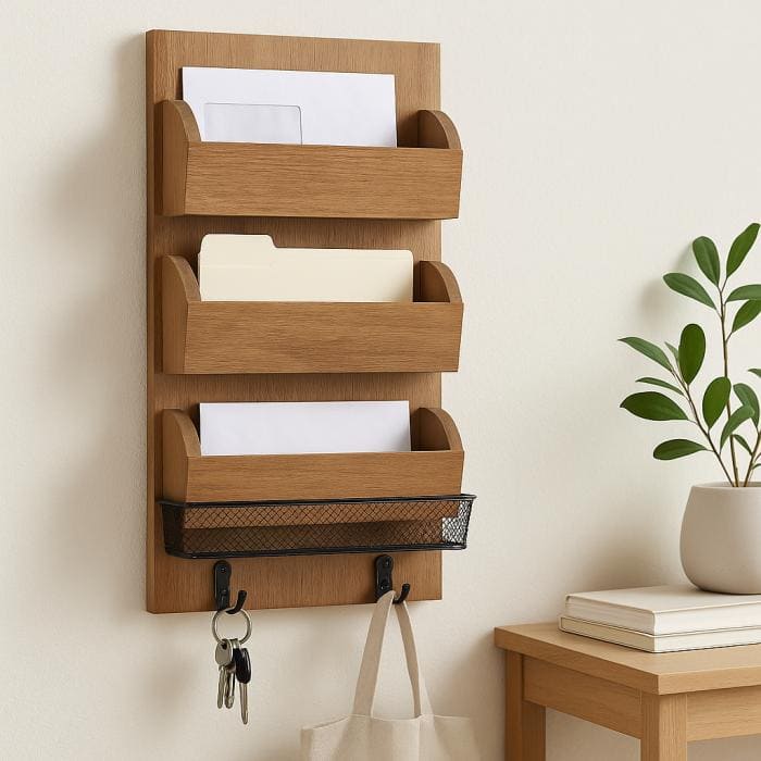 19. Wall-Mounted Mail Organizer