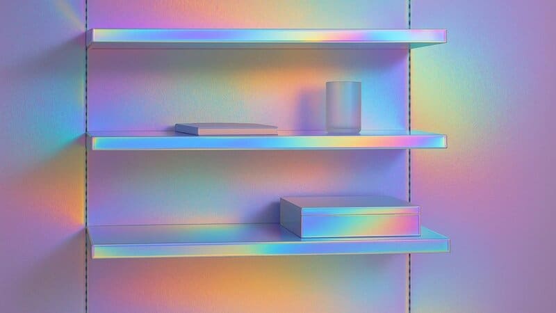 13. Iridescent Shelving