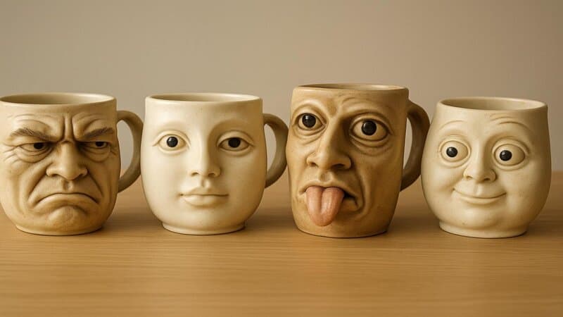 22. Face-Shaped Mugs