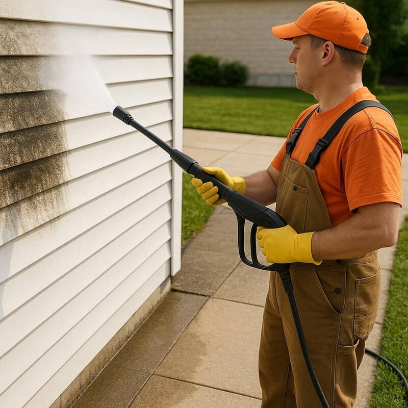5. Power Wash the Siding and Walkways