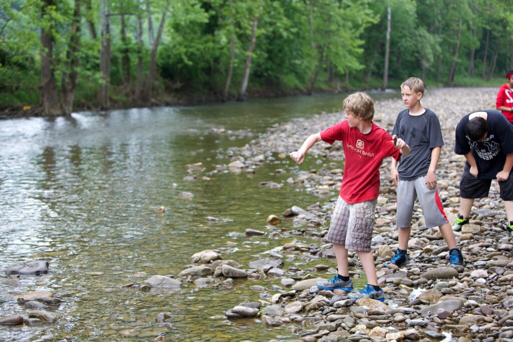 Skipping stones seneca rocks